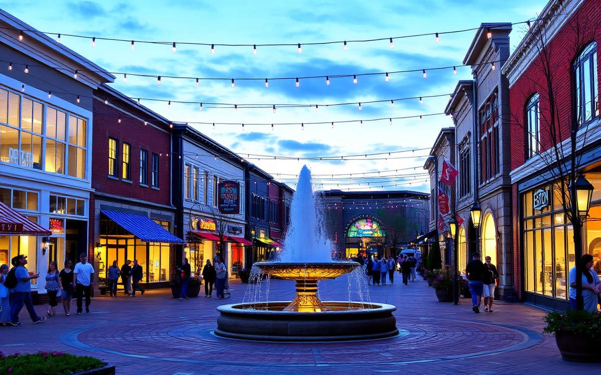 Lively shopping and dining town center at Easton in Columbus, Ohio