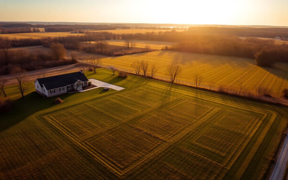 Home on a large open lot bordered by fields near Pataskala, Ohio